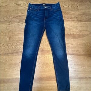 Hudson Jeans Blair Super Skinny — Dark Blue with Gold Stitching